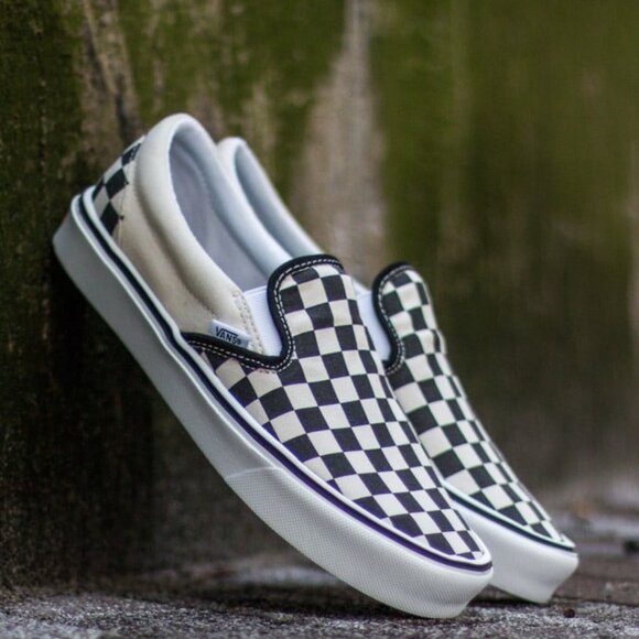 Vans Men's Slip-On Lite+ (Checkerboard) Black/White - Picture 1 of 8
